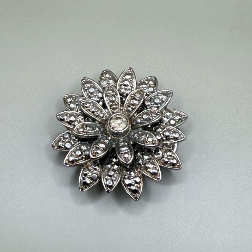 Silver Tone Diamanté Stretch Band Cocktail Ring